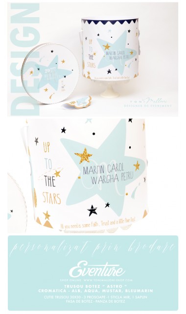 Trusou de botez tematica cosmos, astronauti, racheta in spatiu, Up to the stars 13